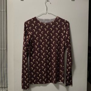 crescent moon print jersey top